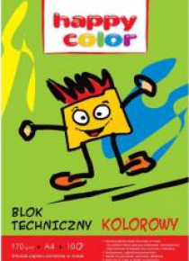 Blok techniczny kolor A4/10K HAPPY COLOR