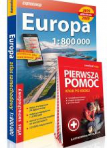 Atlas samochodowy Europa 2019/2020 +pierwsza pomoc