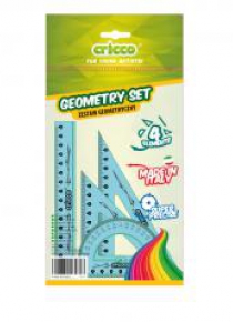 Zestaw geometryczny 4 el. z linijką 16cm CRICCO