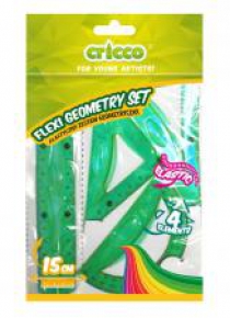 Zestaw geometryczny Flexi z linijką 15cm CRICCO