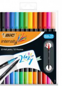 Flamastry Intensity Dual Tip dwustronne 12 kol BIC