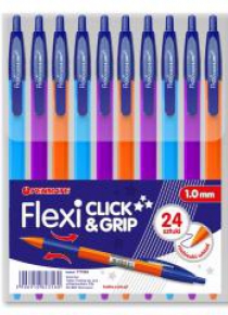 Długopis Flexi Click&Grip mix niebieski (24szt)